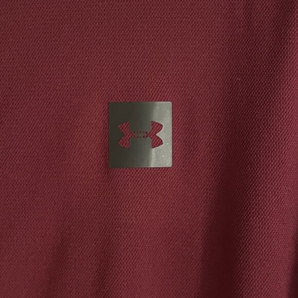 Under Armour Fitted Performance Jacket Full Zip Large Burgundy Mesh Sleeves - Picture 4 of 15